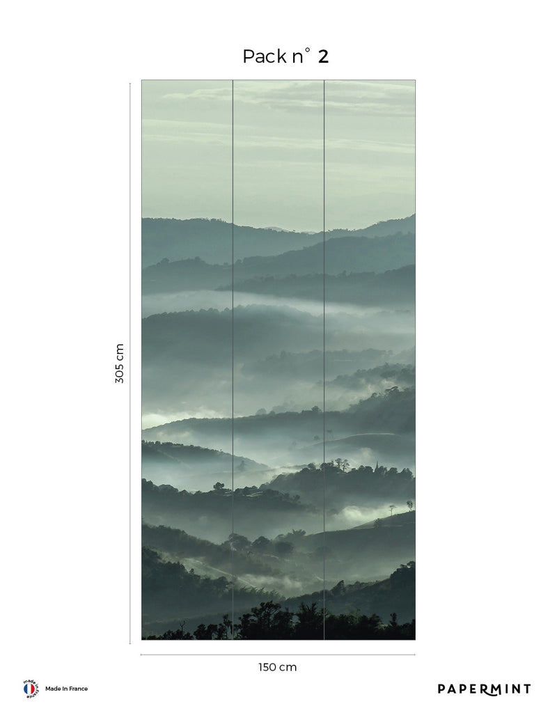 Fresque Misty Line - Mossy green