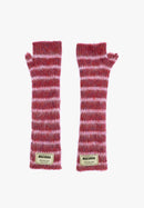 Moufles Duveteuses Grenat Et Roses