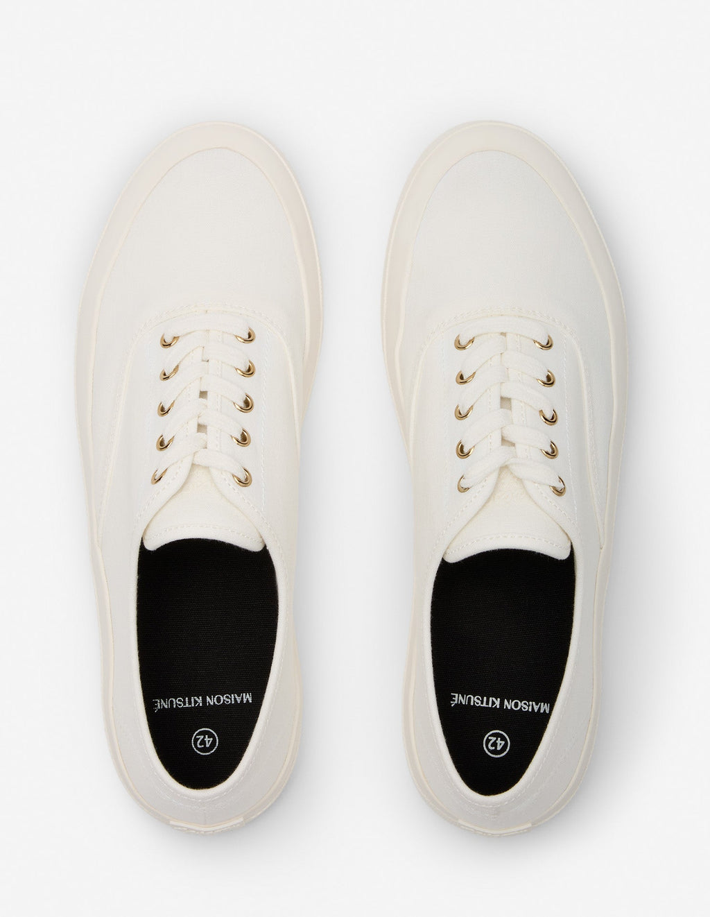 Canvas Lace-Up Sneakers - White - Men