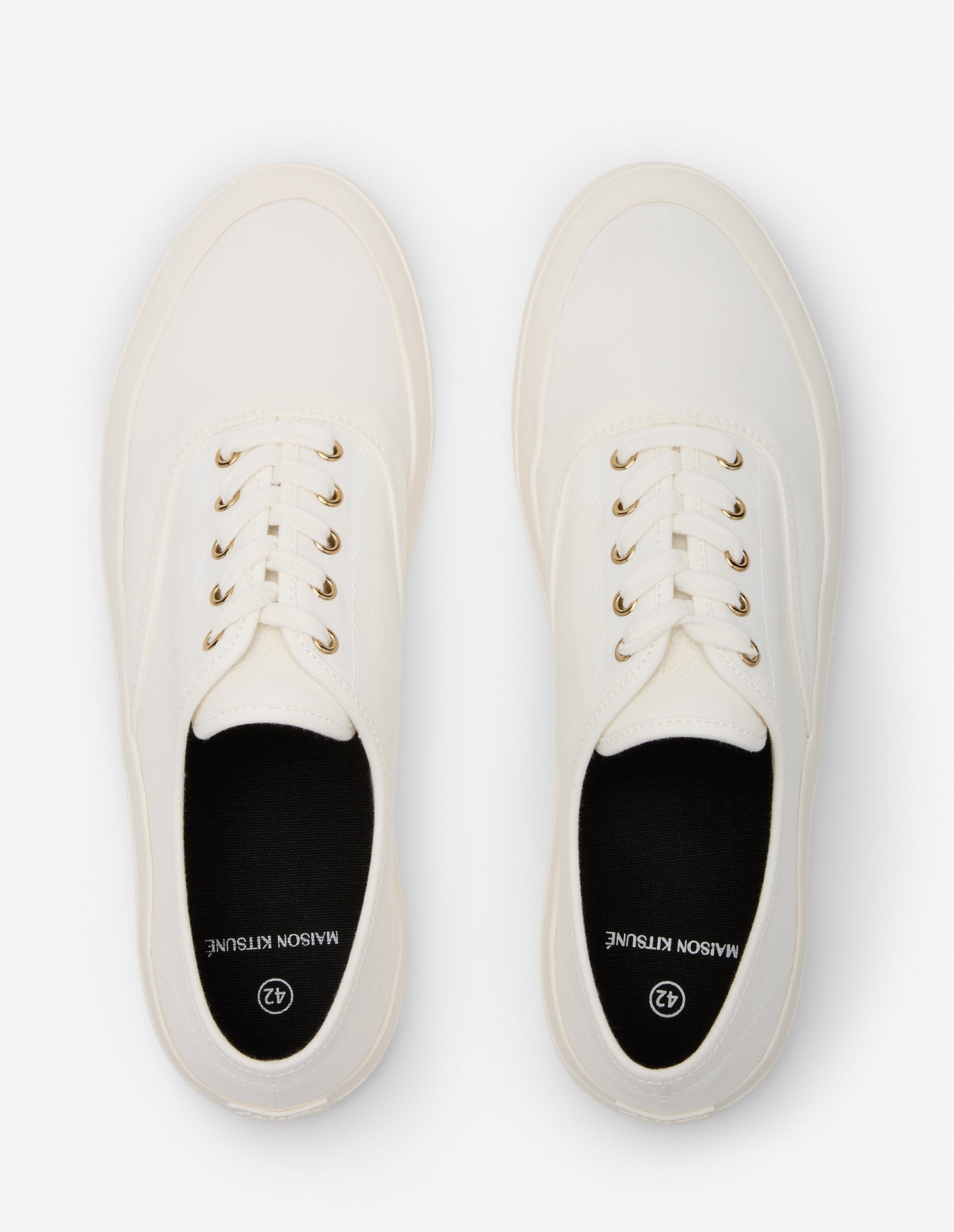 Canvas Lace-Up Sneakers - White - Men