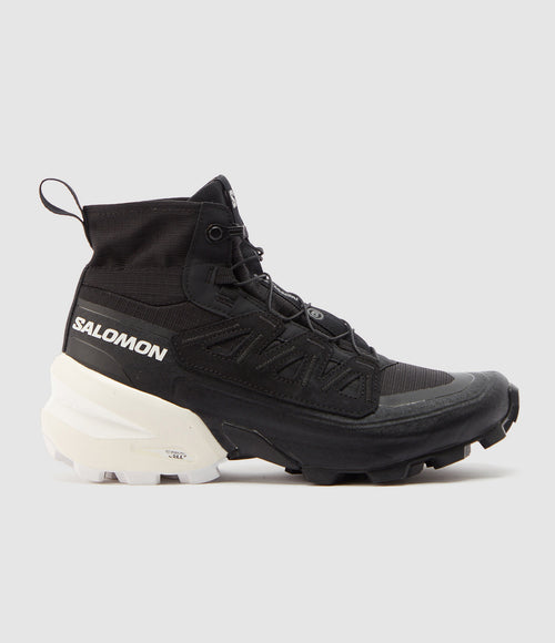 Mm6 Maison Margiela - Baskets Cross High Cuir Noir, Collaboration Mm6 X Salomon - Femme