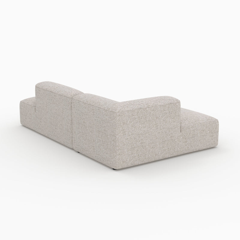Canapé d'angle gauche modulable Hestia en tissu beige 4 places