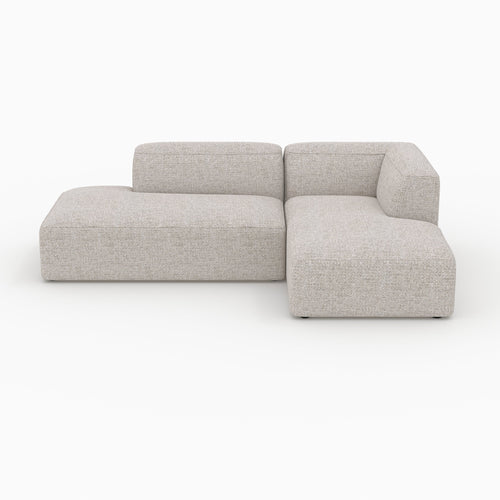 Hestia - Canapé D'Angle Droit Modulable En Tissu Beige 4 Places