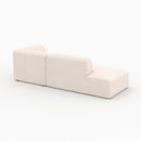 Canapé d'angle droit modulable Mina en velours côtelé blanc 4 places