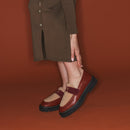 Mocassin Cuir Mia Ecorce Et Peau Lainee Creme