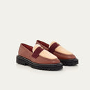 Mocassin Cuir Mia Ecorce Et Peau Lainee Creme