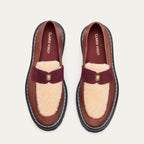 Mia Bark Leather Moccasin And Cream Shearling
