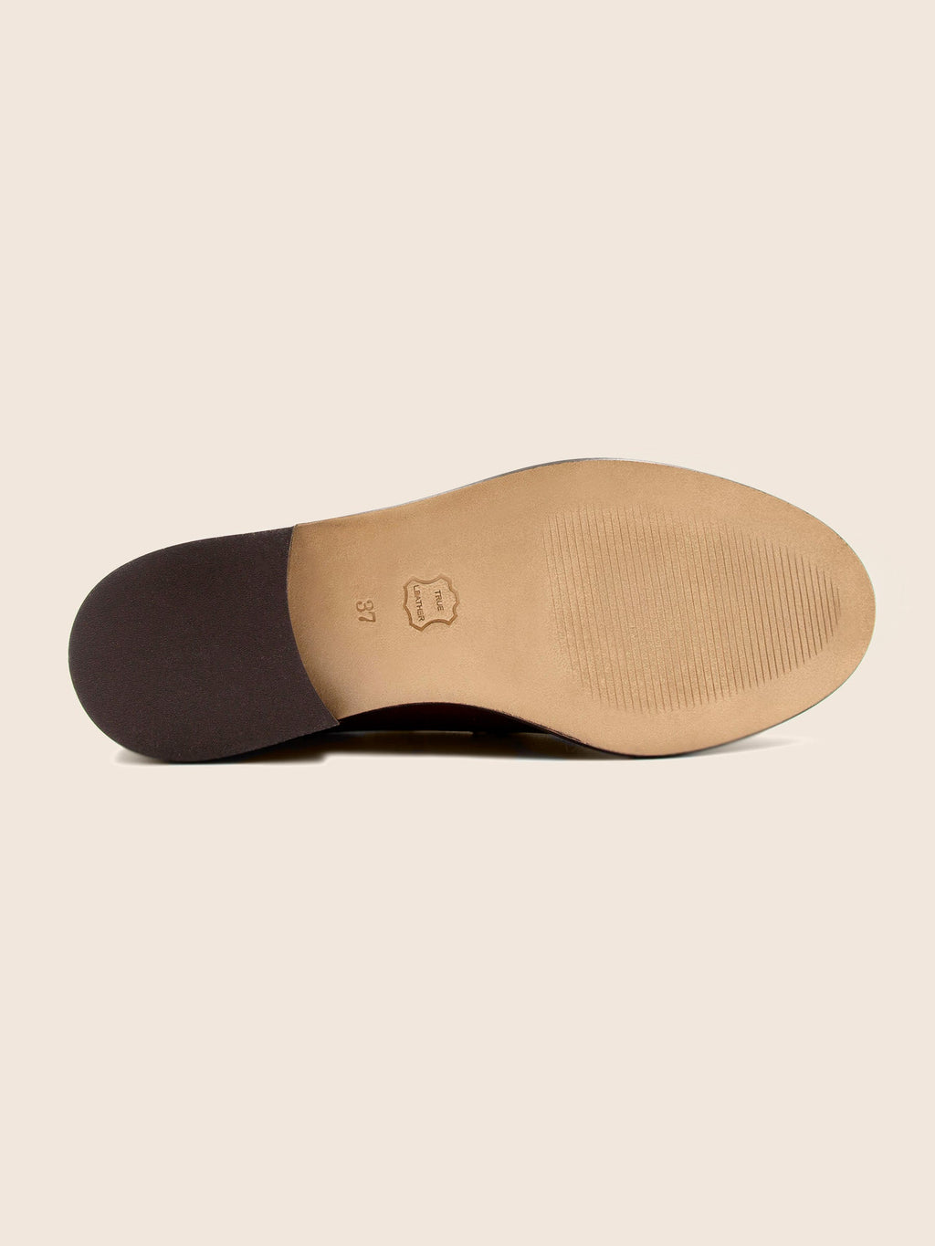 Mocassins Cuir Marron Blanc - Femme