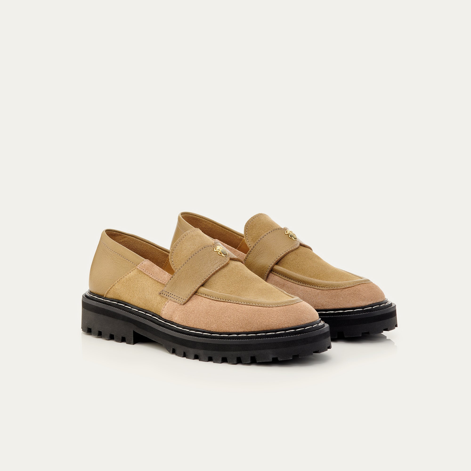 Mia Grege Olive Leather Moccasin