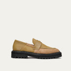 Mia Grege Olive Leather Moccasin