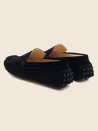Mocassins Cuir Daim Noir - Homme