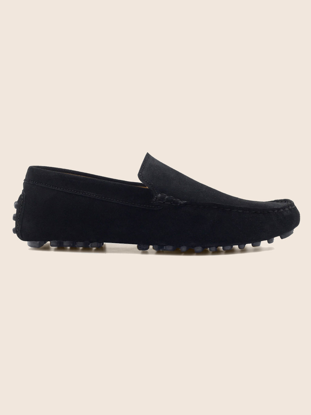 Mocassins Cuir Daim Noir - Homme