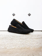 Mocassins Cuir Daim Noir - Homme