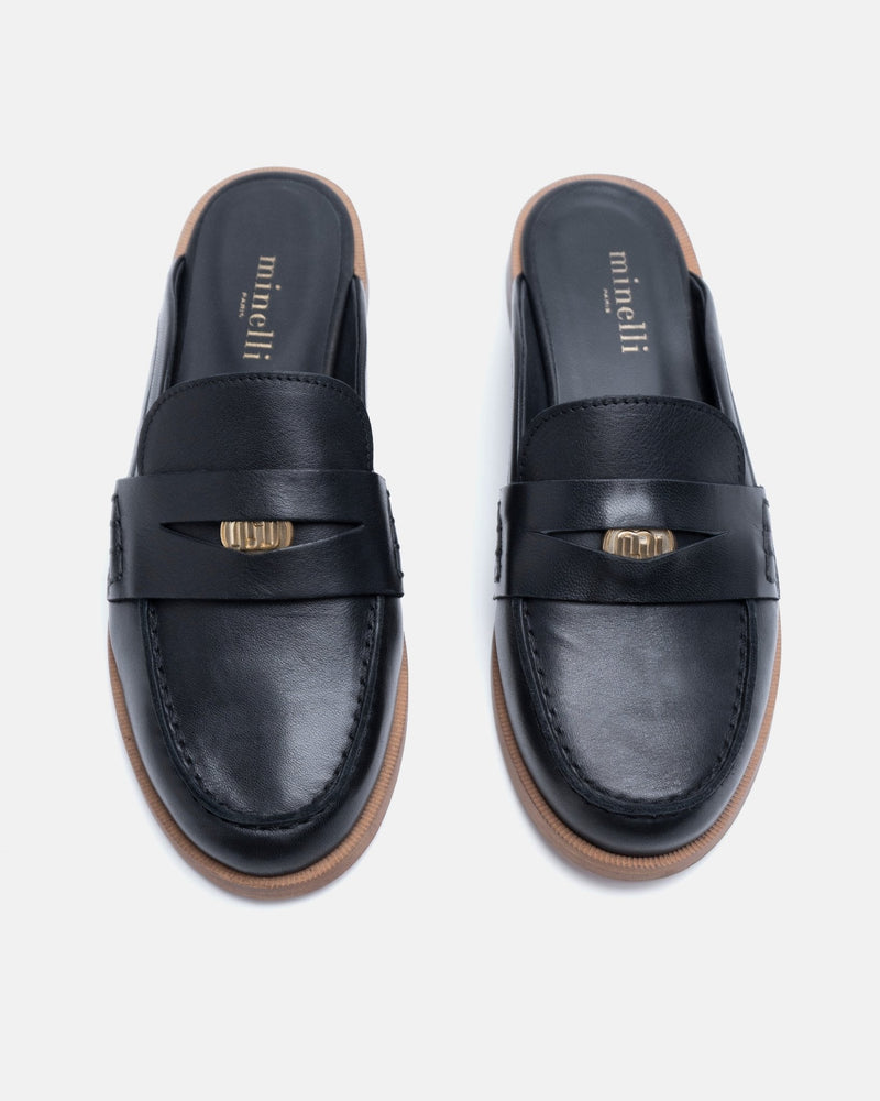 MOCASSINS OUVERTS ANGELA NOIR - minelli.fr