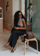 Top Petra Fitted High-Neck - Beige