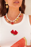 MOÉA Nacré - Collier Charms Acier