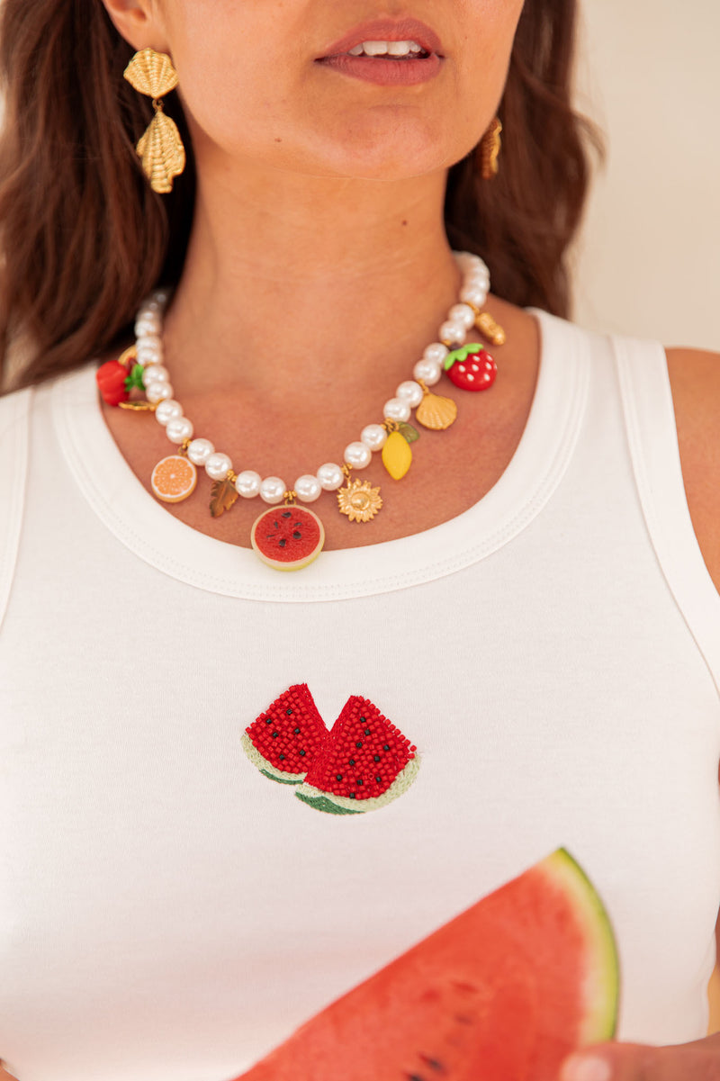 MOÉA Nacré - Collier Charms Acier