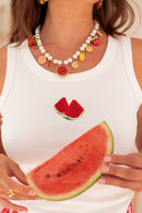 MOÉA Nacré - Collier Charms Acier