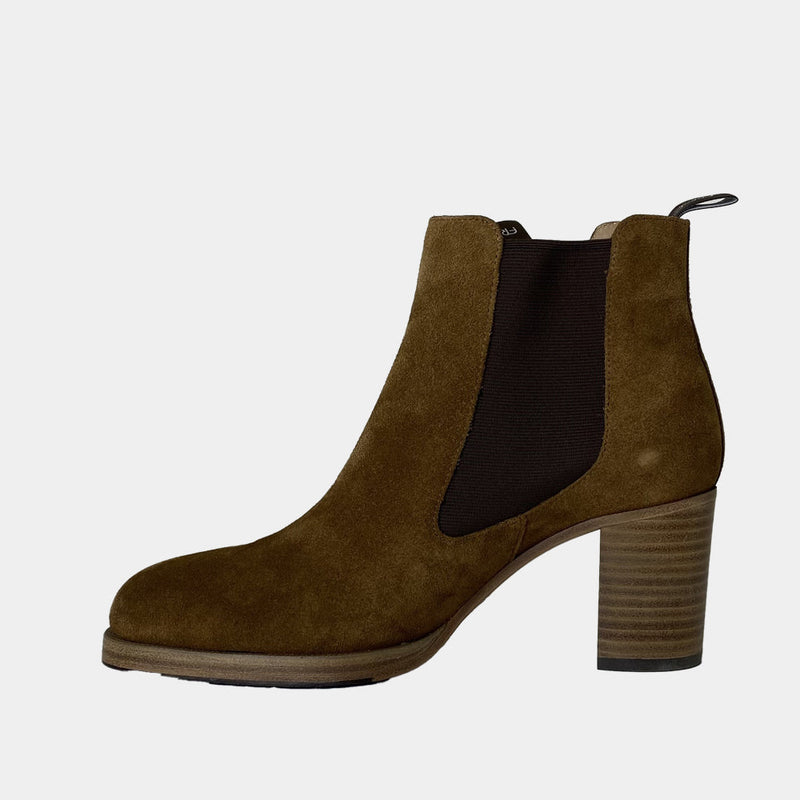 Boots Free Lance Mona 7 Chelsea - Cuir Velours Camel Siena