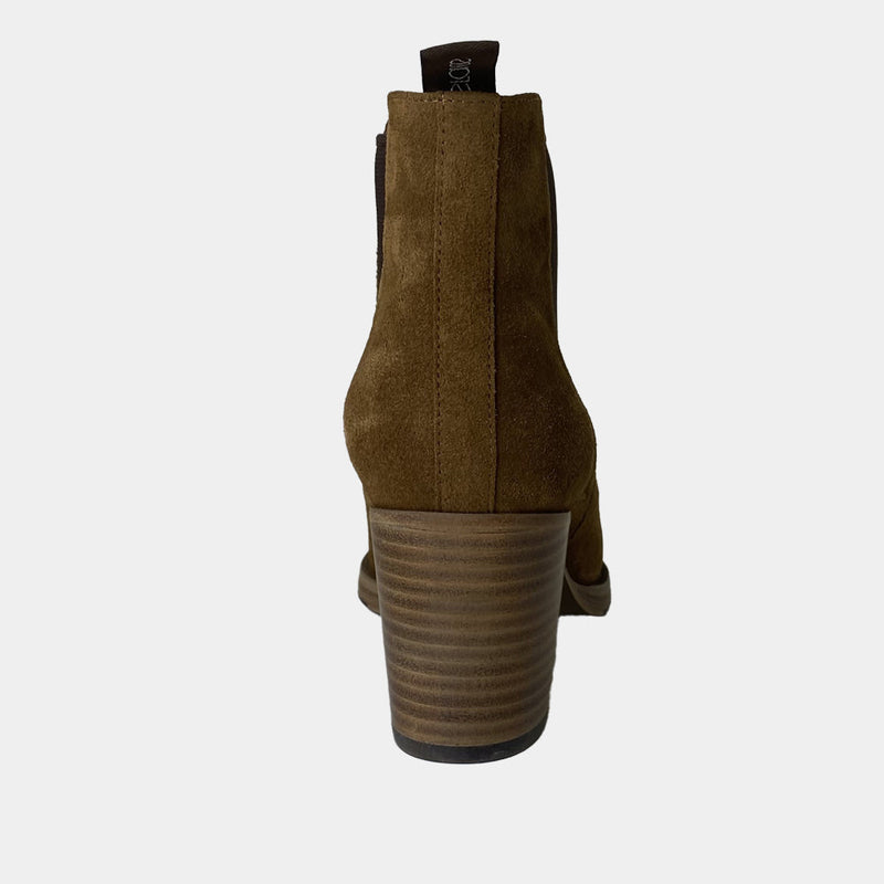 Boots Free Lance Mona 7 Chelsea - Cuir Velours Camel Siena