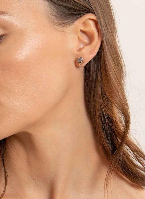 Jacquie Aiche - Mono Boucle D'Oreille Baguette Stud - Rose Gold - Femme