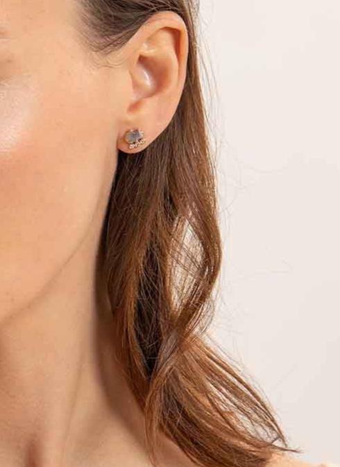 Jacquie Aiche - Mono Boucle D'Oreille Baguette Stud - Rose Gold - Femme