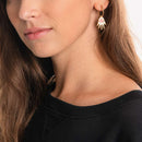 Camille Enrico - Mono Medium Mate Earring - Pink,Gold - Woman
