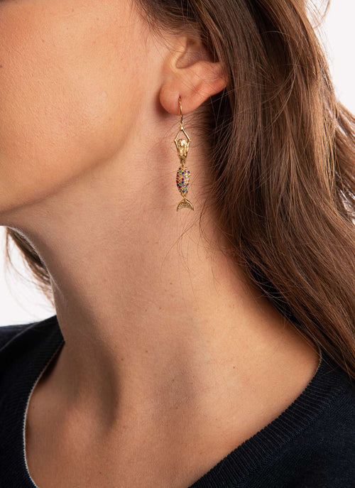 Anton Heunis - Mono Boucle D'Oreille Mermaid Multicolour - Or