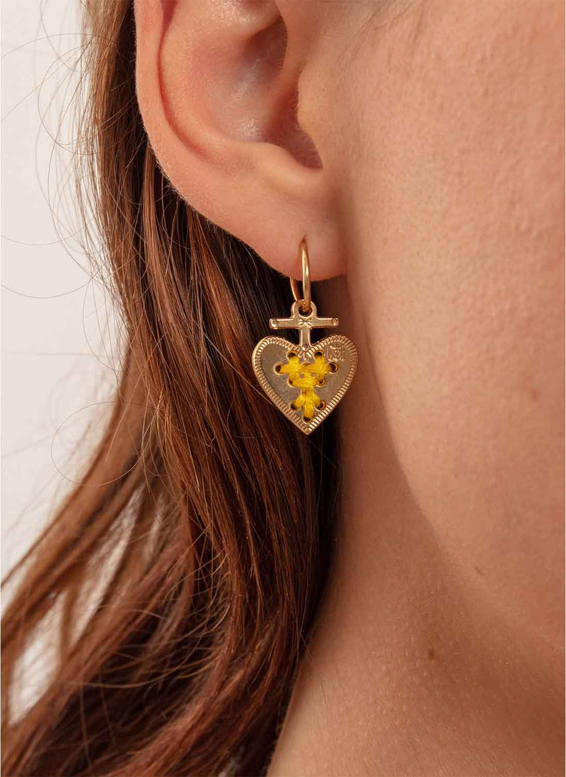 Camille Enrico - Mono Earring Mini Alta - Yellow,Gold - Woman