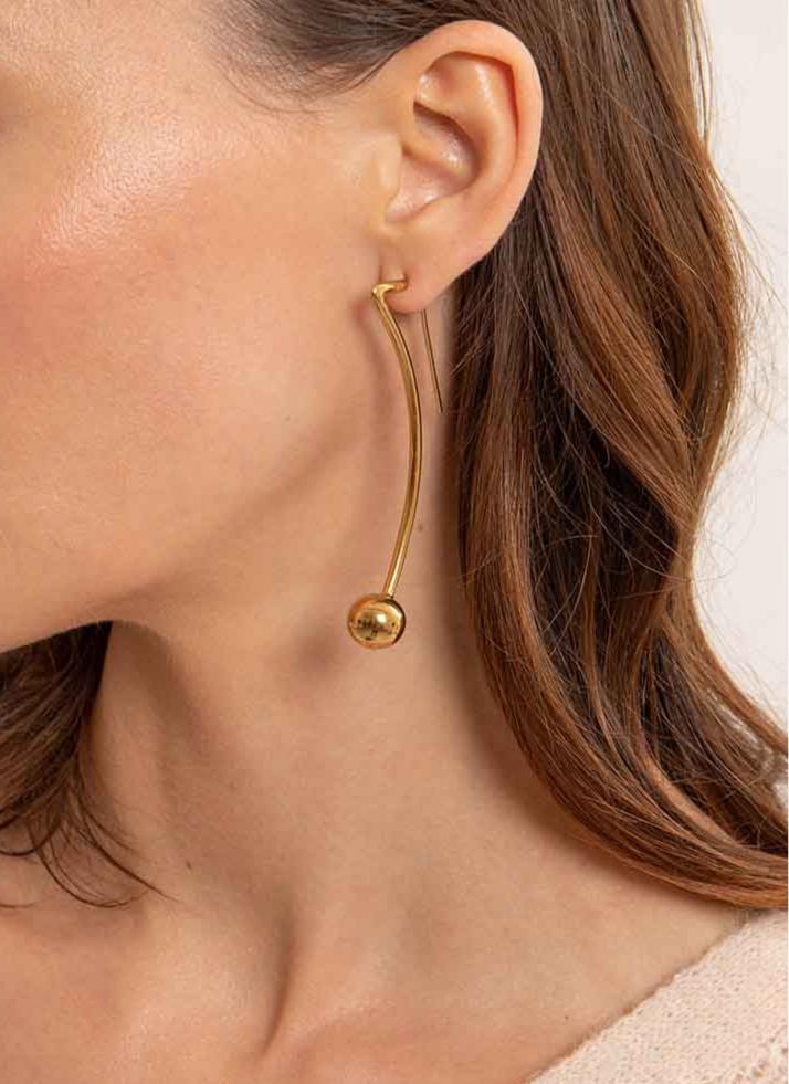 Sebastien Joffrey Monfort - Mono Boucle D'Oreille Rouge - Yellow Gold - Femme