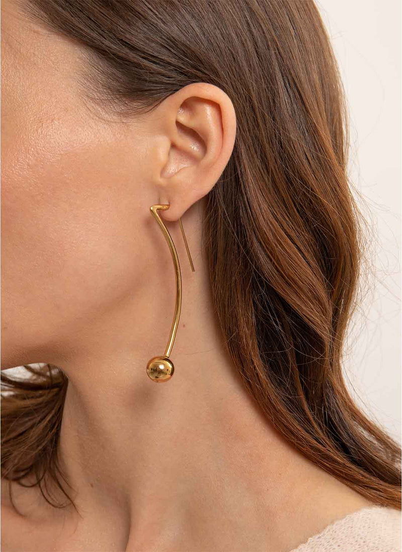 Sebastien Joffrey Monfort - Mono Boucle D'Oreille Rouge - Yellow Gold - Femme