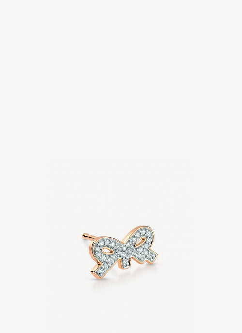 Ginette Ny - Mono Boucle Tiny Diamant Bow - Rose Gold - Femme