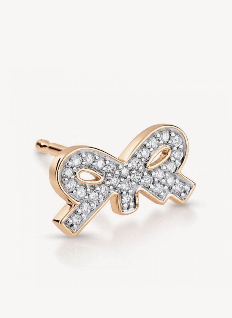 Ginette Ny - Mono Boucle Tiny Diamant Bow - Rose Gold - Femme