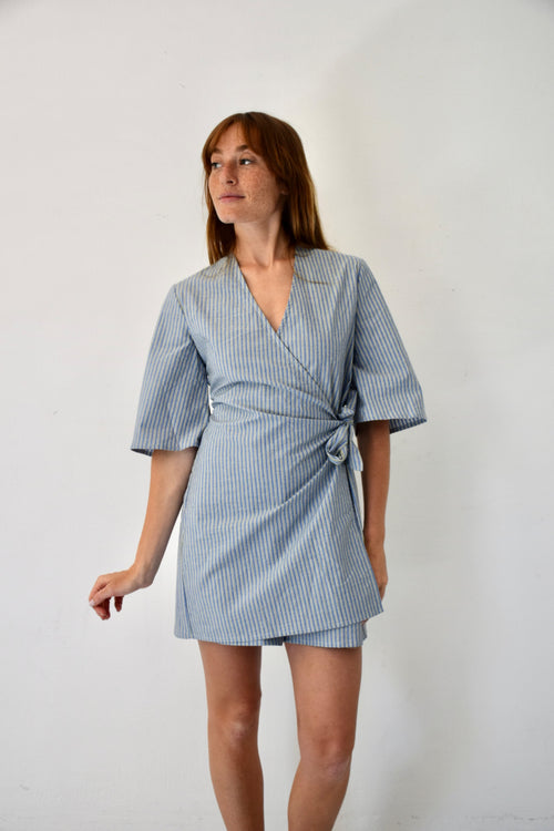 Alba Rayas Blue and Green Jumpsuit