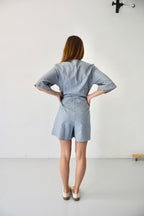 Alba Rayas Blue and Green Jumpsuit