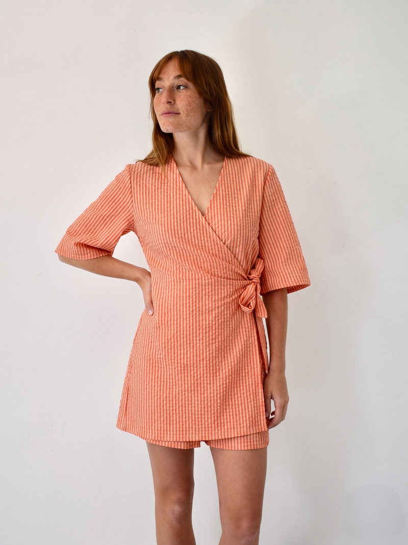 Mono Alba Rayas Naranja
