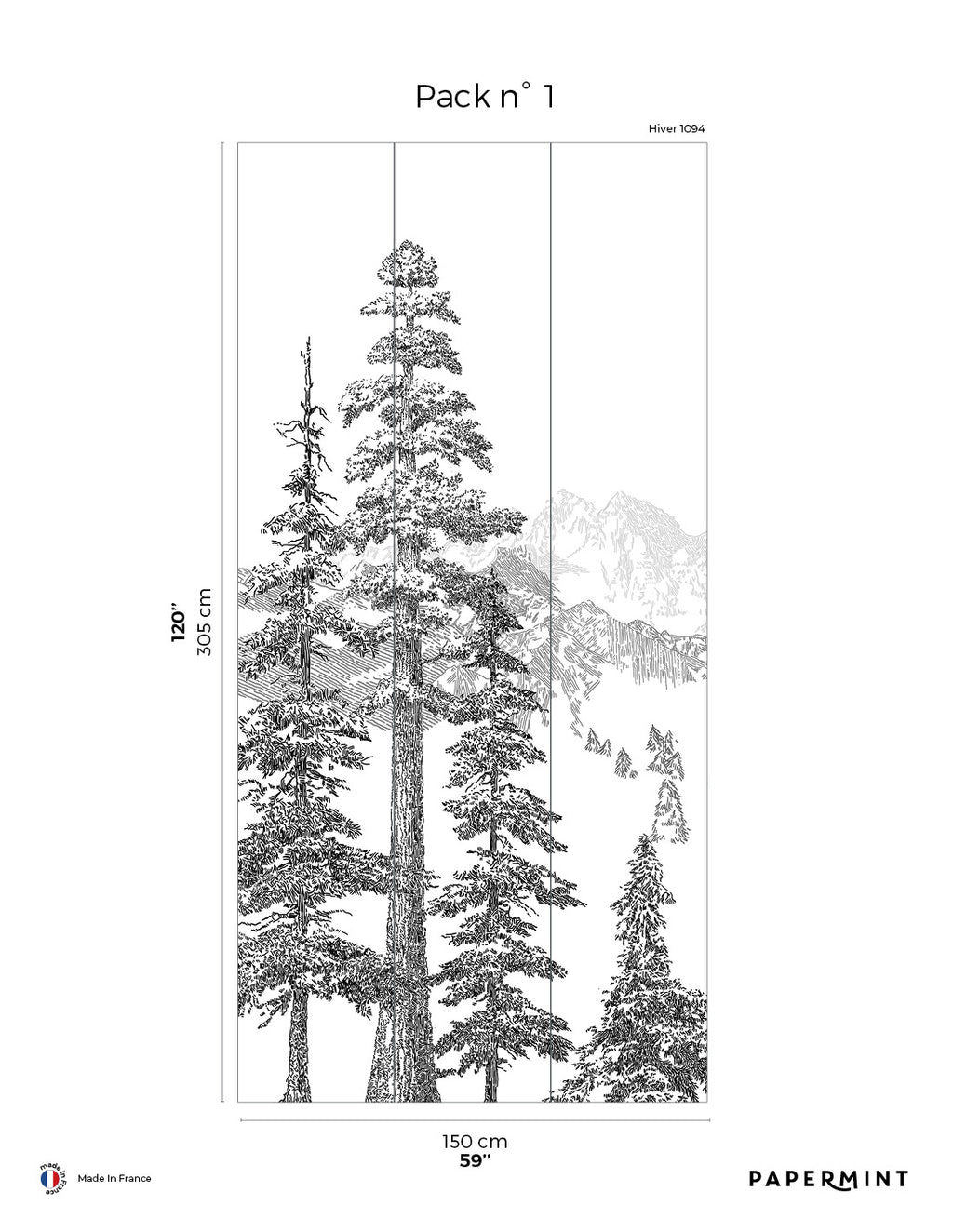 Fresque Montagne - Hiver
