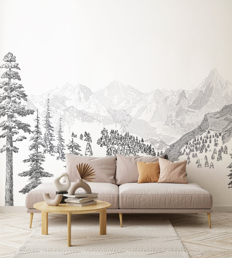 Fresque Montagne - Hiver