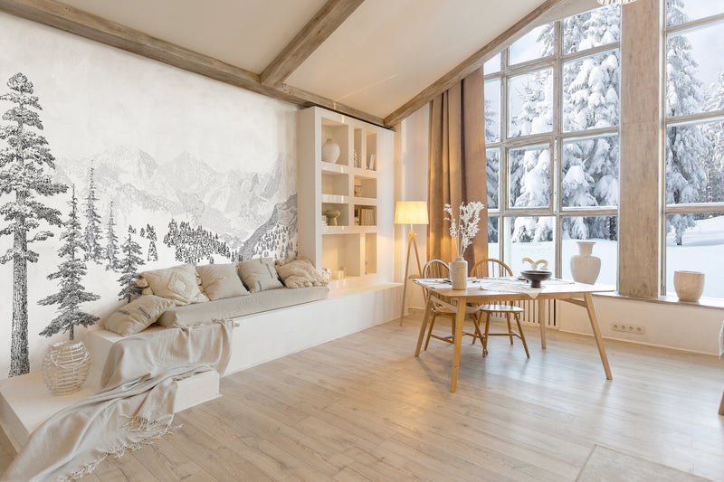 Fresque Montagne - Hiver