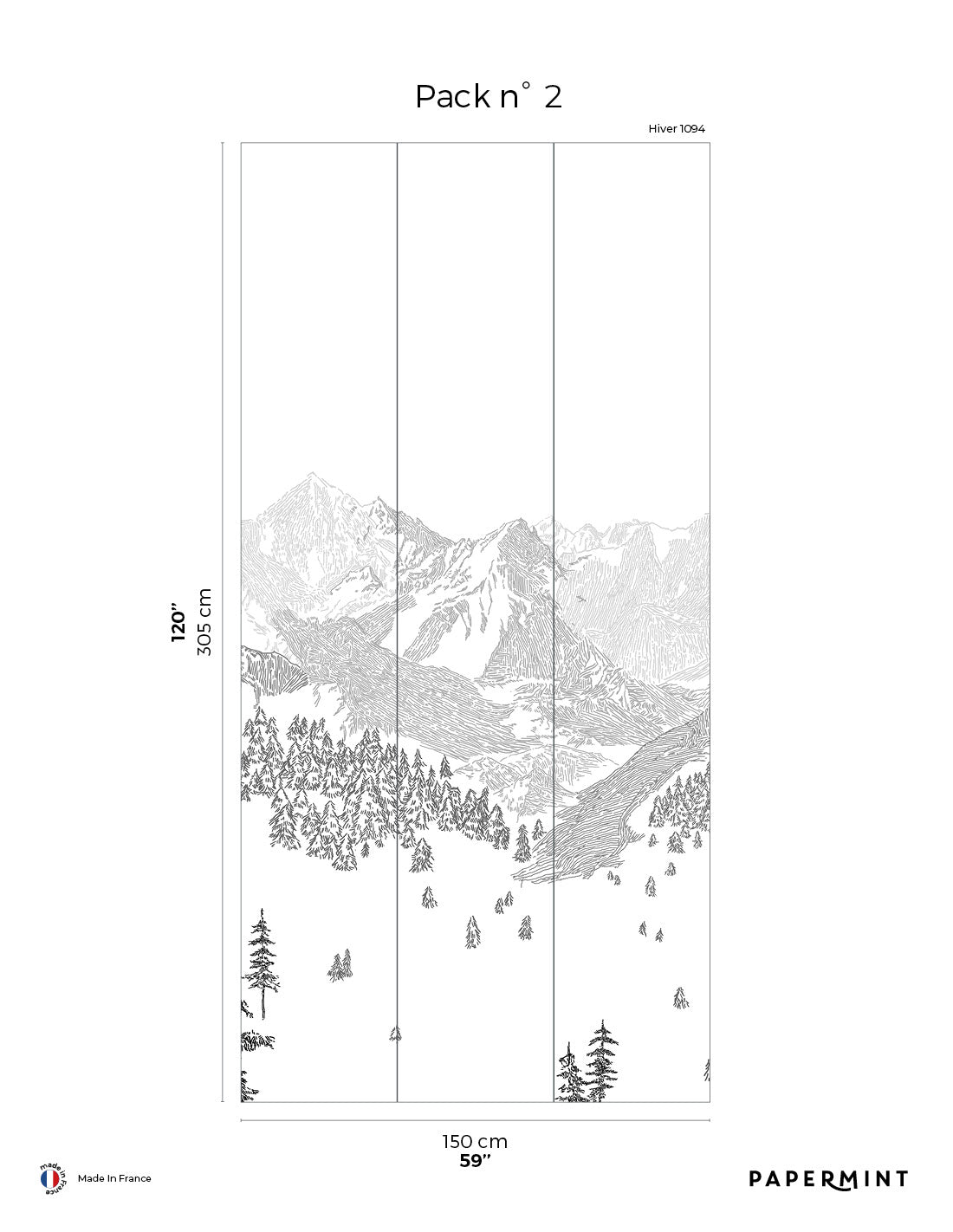Fresque Montagne - Hiver