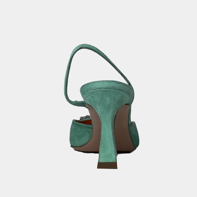 Escarpins Ann Tuil Morning - Velours Turquoise