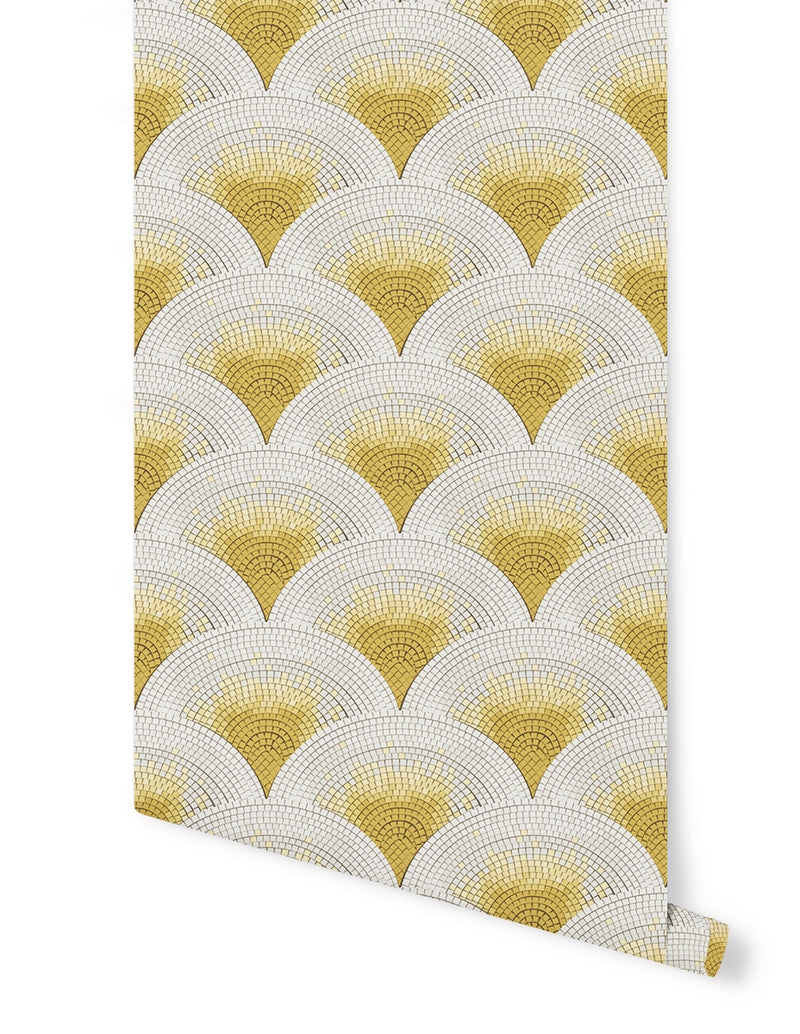 Papier Peint Mosaic - Jaune