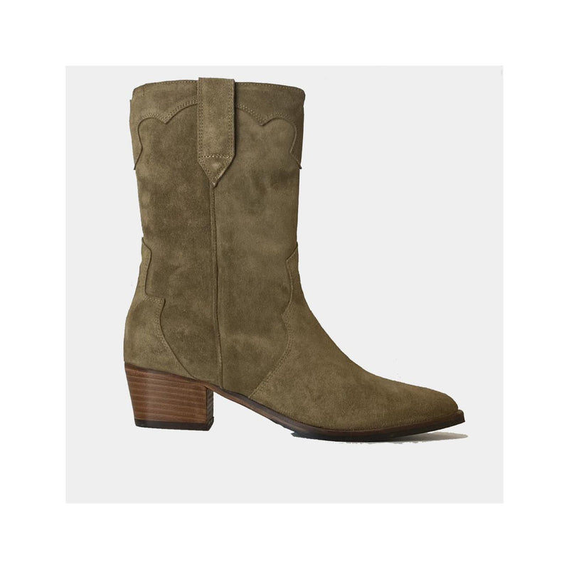 Mi-Bottes Ann Tuil Mouchoir - Velours Marron Clair
