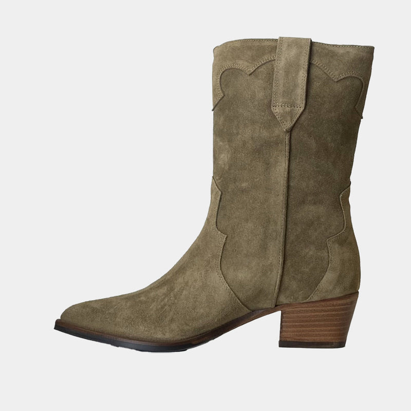 Mi-Bottes Ann Tuil Mouchoir - Velours Marron Clair