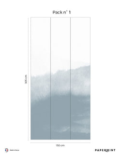 Wandschildering Mountain Water - Porseleinblauw