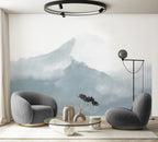 Wandschildering Mountain Water - Porseleinblauw