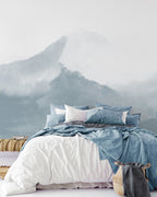 Wandschildering Mountain Water - Porseleinblauw