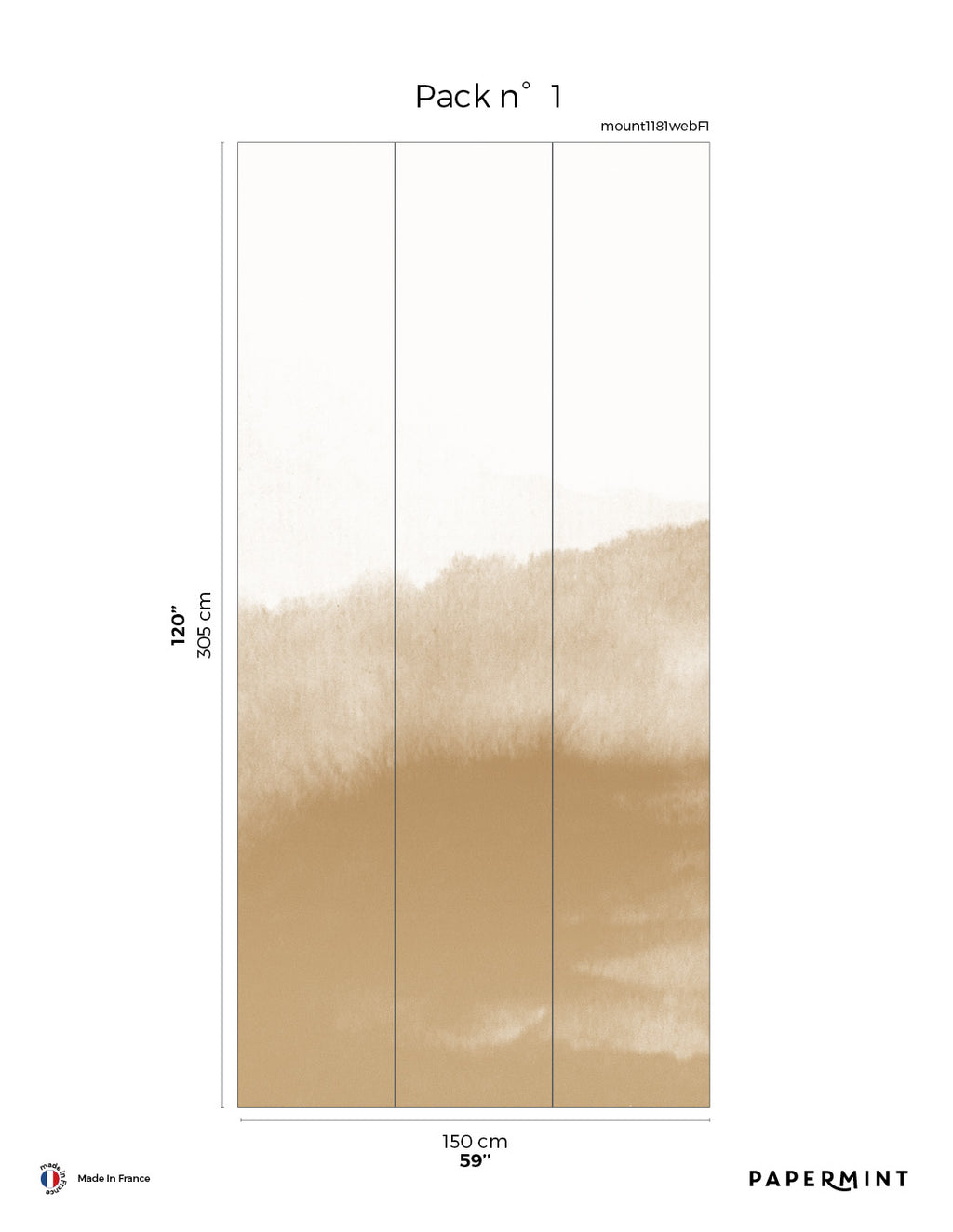 Mountain Water Mural - Clay Yellow