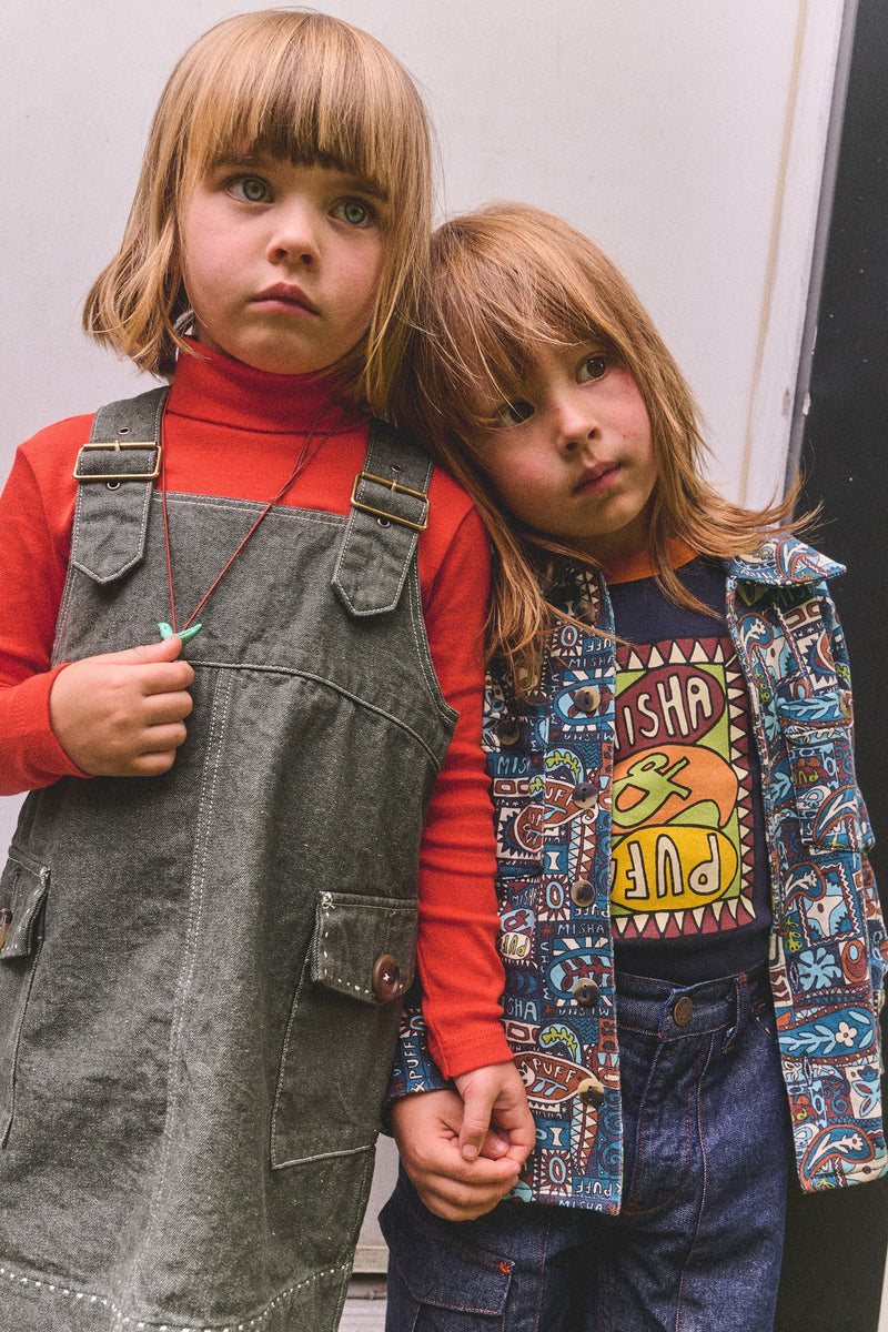 Jumper dress in wise denim - Misha & Puff selection available on www.amaetc.com, eco-friendly concept store for children