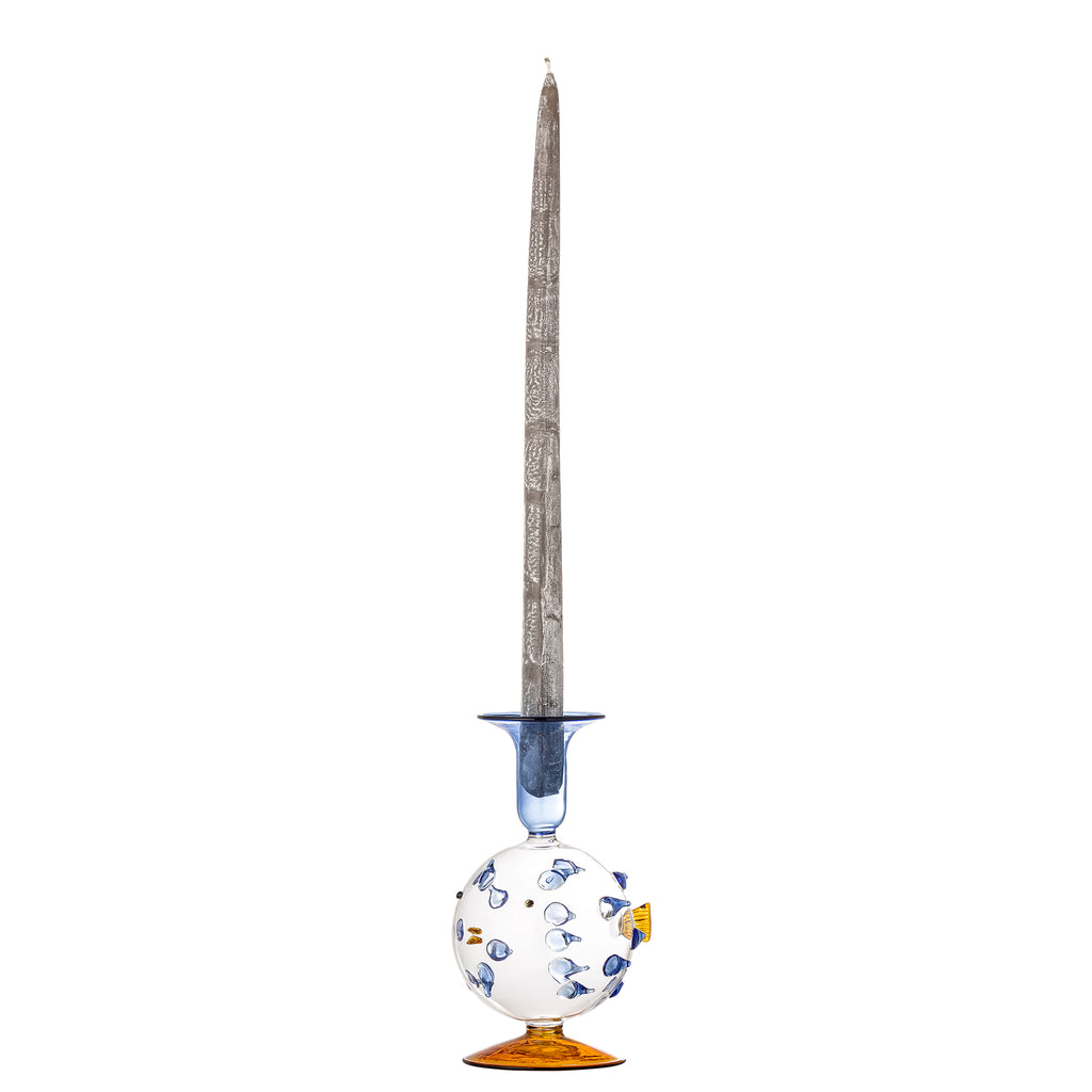 Phila - Bougeoir - Bleu - Verre